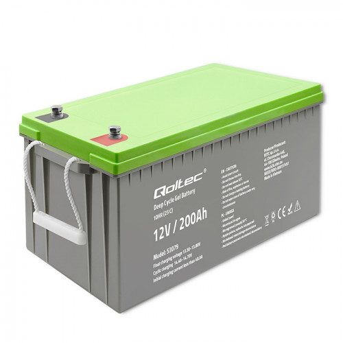 Qoltec deep cycle gel battery 12V/200Ah