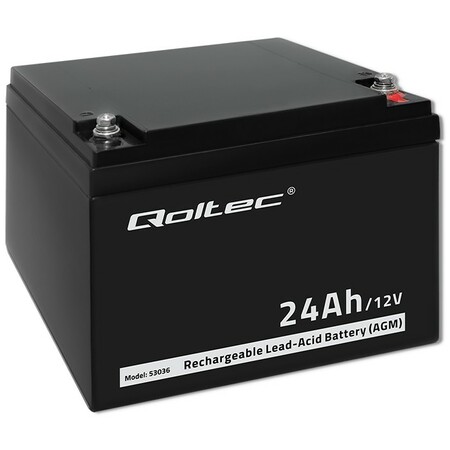 Qoltec AGM battery 12V, 24Ah, max 360A, long-life