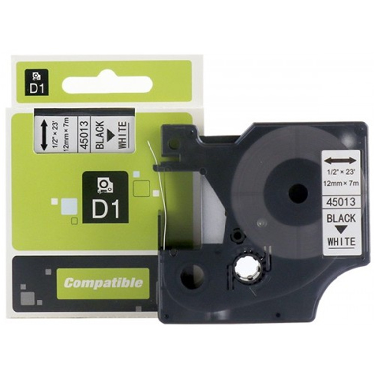 Dymo S0720530 D1 45013 tape 12mm*7m black on white