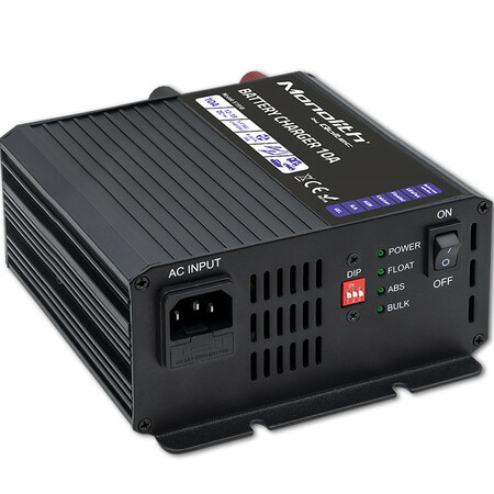 Qoltec Smart Monolith charger for LiFePO4 AGM GEL SLA batteries | 10A | 12V
