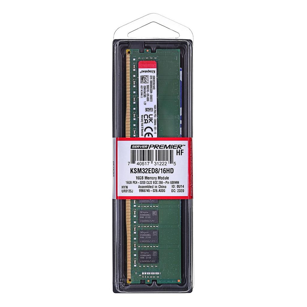 Kingston UDIMM ECC 16GB DDR4 2Rx8 Hynix D 3200MHz PC4-25600