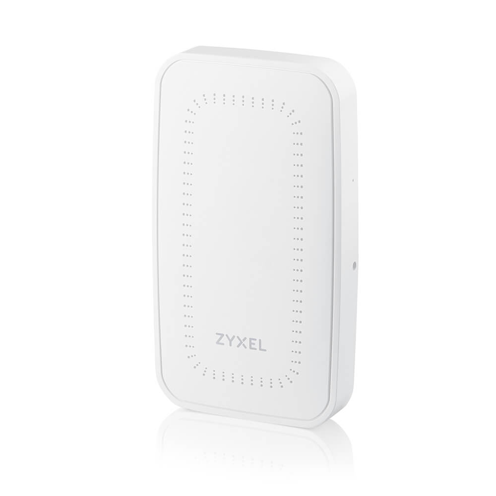 Zyxel WAX300H AX3000 access point, 2*2:2 MU-MIMO, wall plate mounting, 3*LAN port including 1 with PoE 5W pass through, PoE+ (802.3AT), standalone/controller/Nebula cloud managed