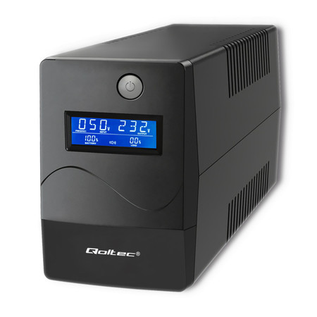 Qoltec Monolith line-interactive UPS 650VA/360W | LCD | USB | RJ45
