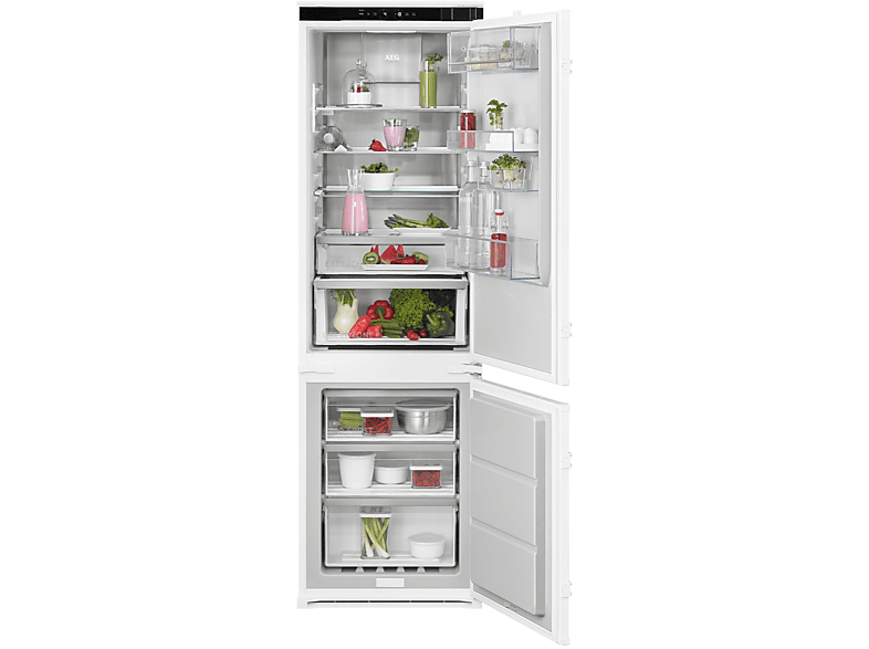 AEG 8000, integreeritav külmik, 177,2cm, 192/61 l, NoFrost, 35 dB, puutetundlik, valge