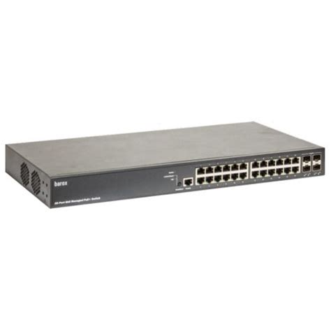 Barox 19&quot; L2/L3 managed PoE switch, 24*GE, 4*SFP/SFP+, 370W PoE budget