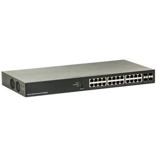 Barox 19&quot; L2 switch with management, 24*GE ports PoE+, DMS, 4*SFP