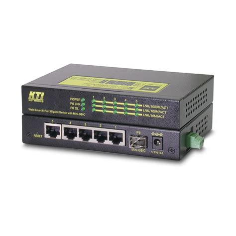 KTI industrial managed 6-port L2 Gigabit Ethernet switch with 1 dual-speed SFP slot