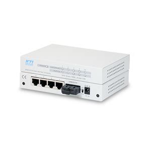 KTI 7-port 10/100 L2 Fast Ethernet switch with 1 fiber connection