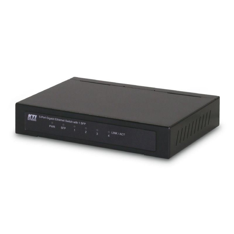 KTI 5-port GbE switch with 1 dual-speed SFP slot
