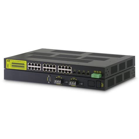 KTI industrial managed switch, 24-port L2/L3 GE with PoE+