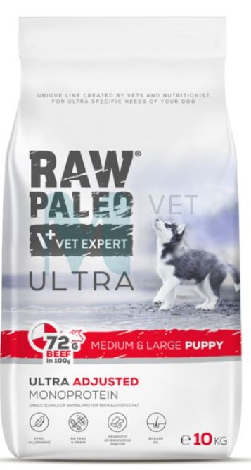 Raw Paleo kutsika täissööt ultra kesk./suur tõug veis 10kg