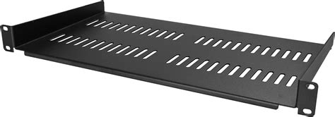 StarTech 1U 19&quot; rack shelf, vented, 20kg weight capacity, 25cm deep, black