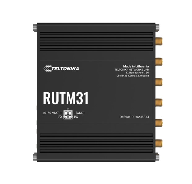 Teltonika 5G LTE Wi-Fi marsruuter: 1xWAN, 1xLAN, 802.11b/g/n/ac Wave 2 MU-MIMO, GNSS, -40°C-75°C, IP30, dual SIM