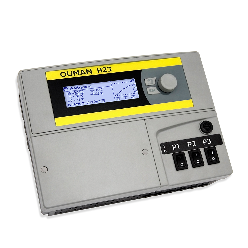Ouman H23 heating controller for three circuits (2 heating circuits, 1 domestic hot water circuit)