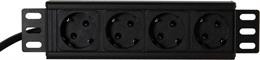 Toten 10&quot; toitepaneel, 4*CEE 7/4 Schuko pesa, 1*CEE 7/7 Schuko pistik, 1.8m, must