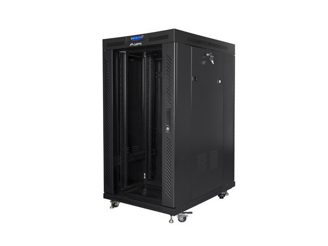 Lanberg 19&quot; v2 free-standing rack cabinet, 22U/800*1000 with glass door (flat pack), LCD, black