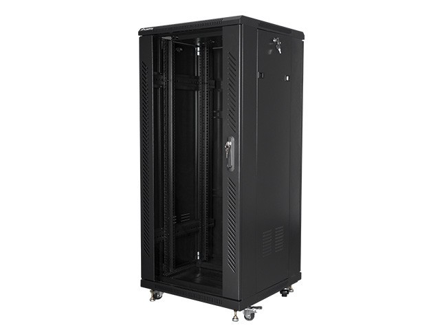 Lanberg 19&quot; free-standing rack cabinet, 27U/600*600 with glass door (flat pack), black