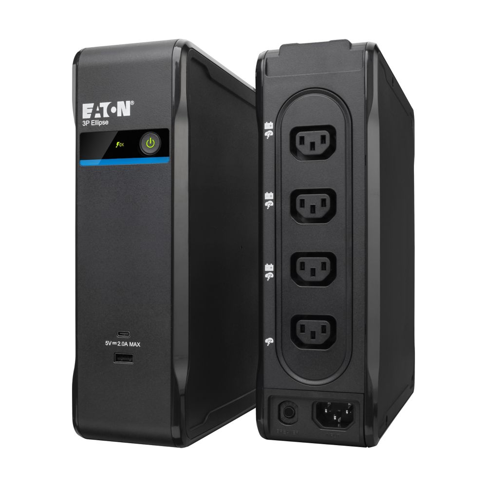 Eaton 3P Ellipse off-line UPS USB IEC, 700VA/420W, input: C14, outputs: (3) C13, (1) C13 surge only, USB charge, tower