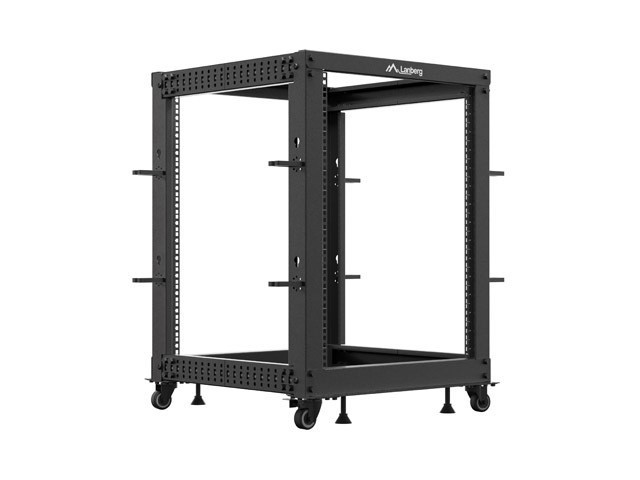 Lanberg 19&quot; open rack, 15U/600*600-1100 adjustable, black