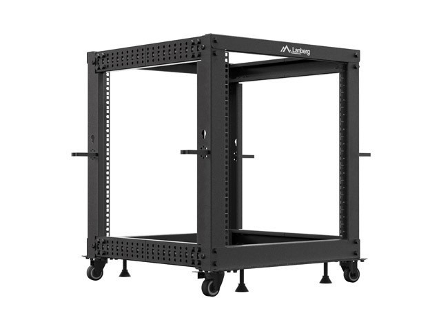 Lanberg 19&quot; open rack, 12U/600*600-1100 adjustable, black