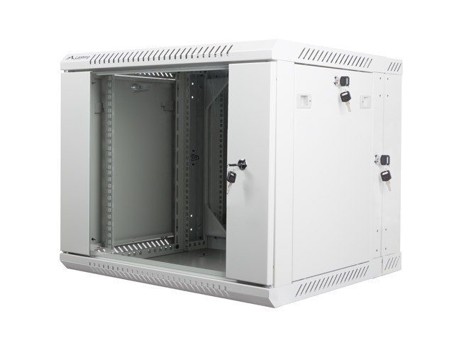 Lanberg 19&quot; double-section wall-mount rack cabinet, 9U/600*600, grey, flat pack