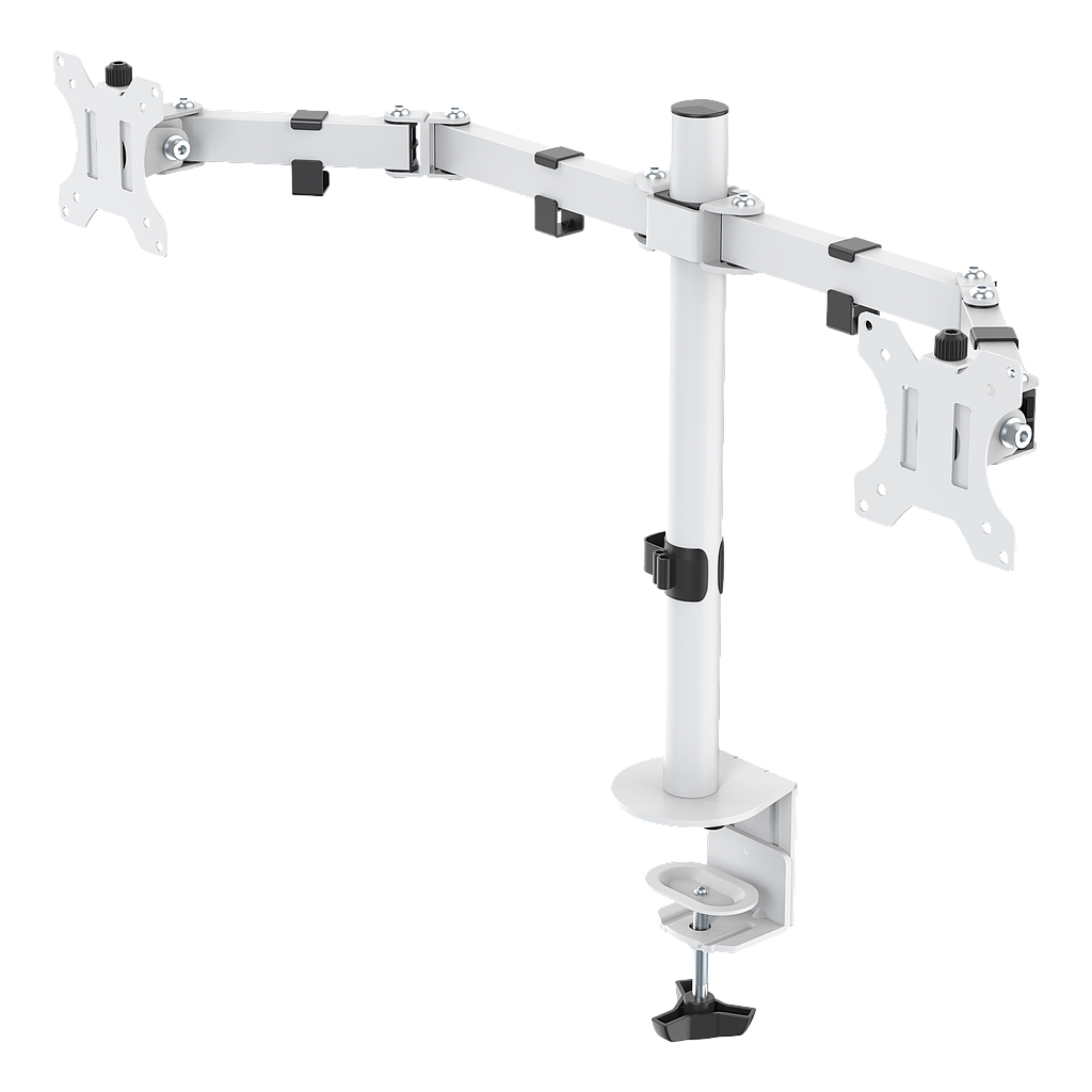 Kahe monitori jalg, 13-36&quot;, VESA 75*75/100*100, valge
