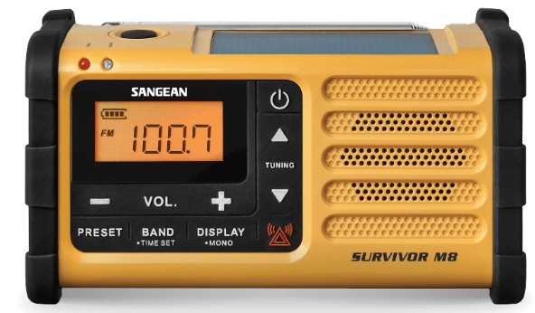 Sangean mitmetoitega AM/FM-RDS raadio, kollane