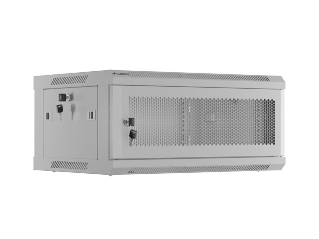 Lanberg 19&quot; wall-mount rack cabinet, 4U 600*450 with mesh door, grey, flat-pack