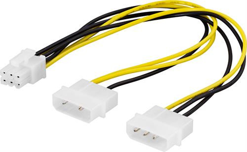 Toite adapterkaabel, 2*6 pin PCI-express, 25cm
