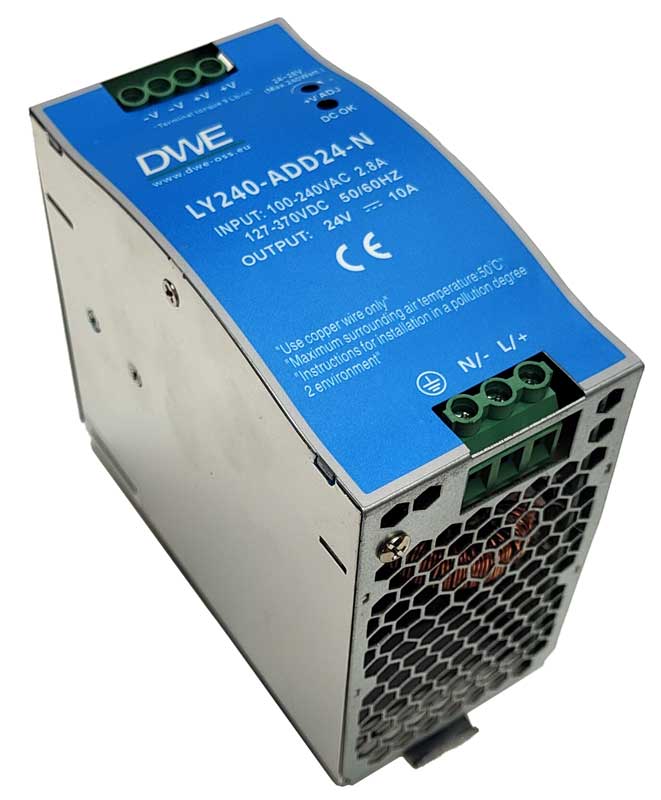 220V DC to 110V DC converter, 240W, DIN rail