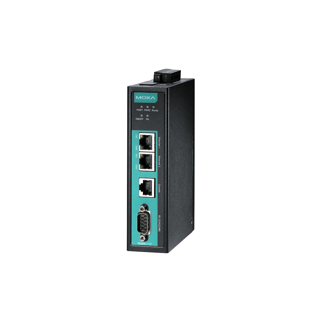 Moxa 1-port Modbus/EtherNet/IP-to- PROFINET gateway, 0 to 60°C operating temperature
