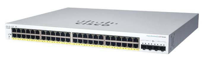 Cisco CBS220 managable PoE switch, 48 port GE (382W PoE budget), 4*SFP
