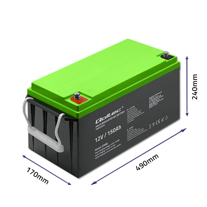 Qoltec geelaku 12V, 150Ah, longlife