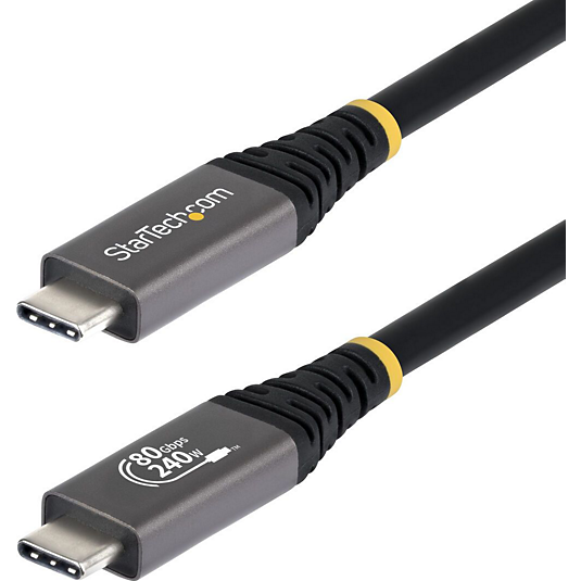 1.5m USB4 cable, 80Gbps, USB-IF certified USB-C cable, 240W PD, 8K 120Hz/4K 240Hz DP2.1 DP80, TPE jacket, Thunderbolt 4 compatible - black USB-C cord
