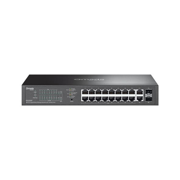 Omada 20-port Gigabit easy managed switch with 16-port PoE+
