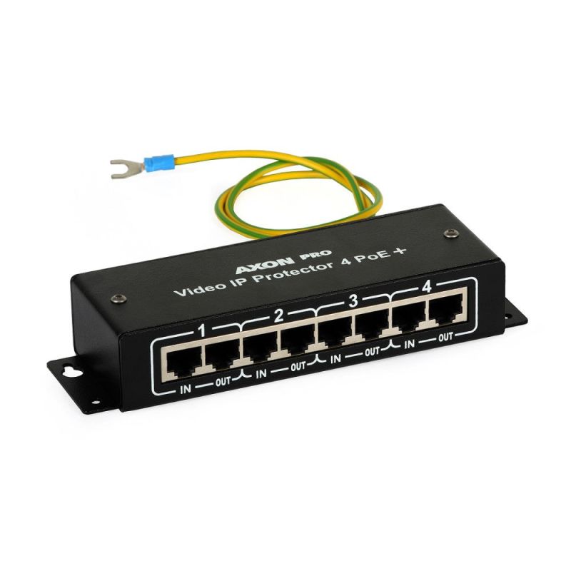 Axon ülepingekaitse, 4 kanalit Ethernet 10/100/1000 Mb/s ja PoE+ kaitse