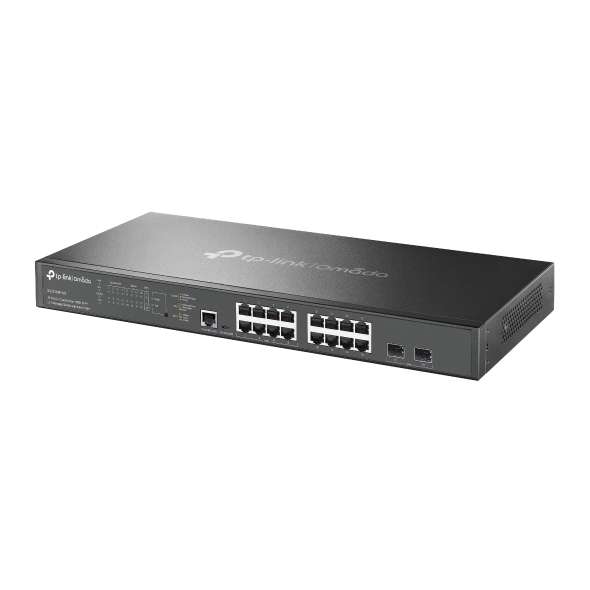 Omada 16-port 2.5G &amp; 2-port 10GE SFP+ L2+ managed switch with 8-port PoE+