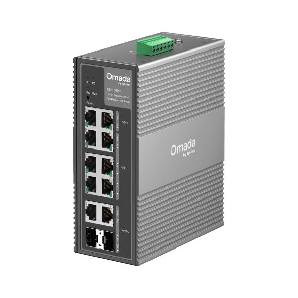 Omada 10-port Gigabit industrial easy managed switch with 6-pPort PoE+ &amp; 2-port PoE++