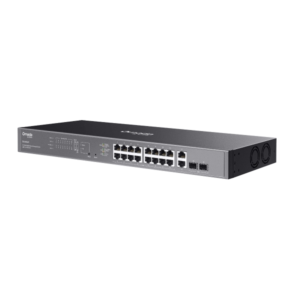 Omada 20-port Gigabit easy managed switch with 16-port PoE+, 2*RJ45,2*SFP