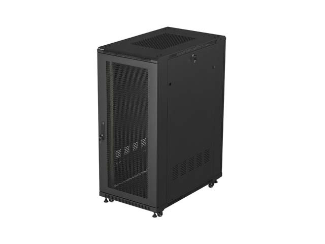 Lanberg rack cabinet 19" free standing 27U 600*1000 flat pack with mesh door black