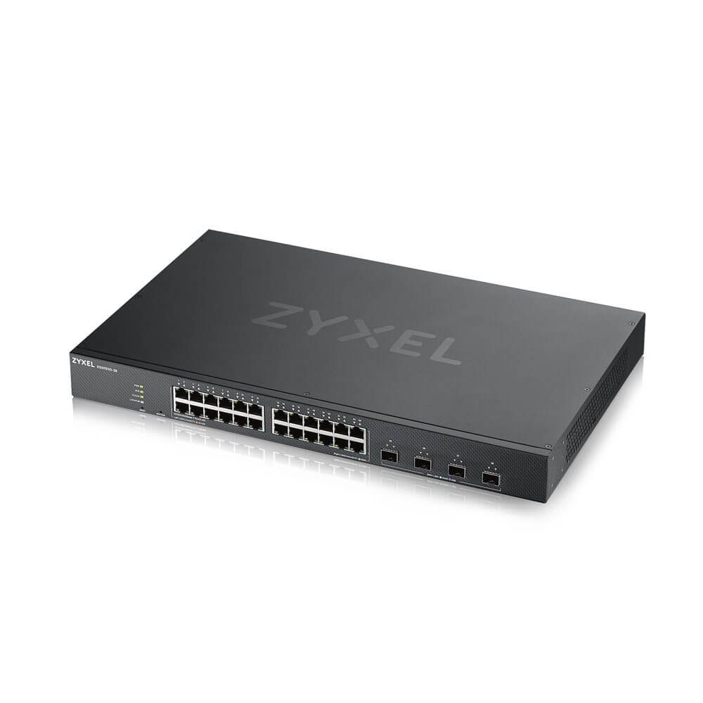 28 port smart managed switch, 24x Gigabit copper and 4x10G SFP+, hybird mode, standalone or NebulaFlex cloud