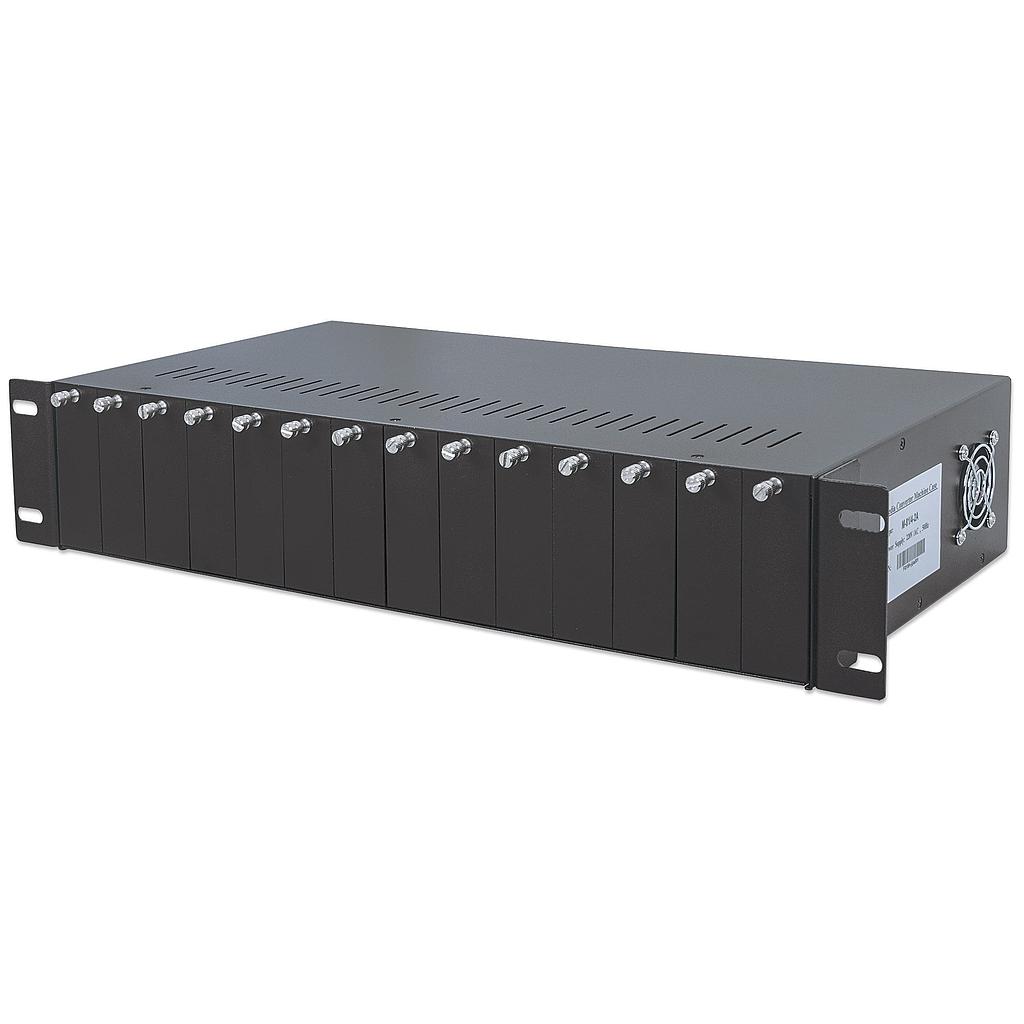 Intellinet 14-slot media converter chassis, includes redundant power supply, 19&quot; rm 2U