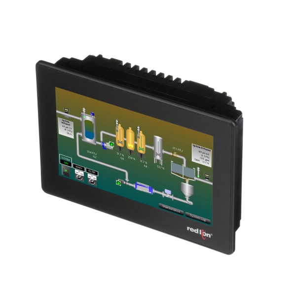 7&quot; widescreen HMI with 4 serial, 2 Ethernet, 2 USB host, USB device, web server and data logging