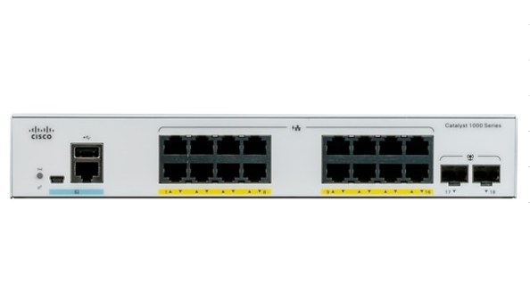 Catalyst 1000 16port GE, Ext PS, 2x1G SFP, LANBase
