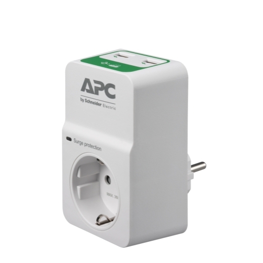 APC Essential SurgeArrest 1 outlet 230V, 2 port USB charger, Germany
