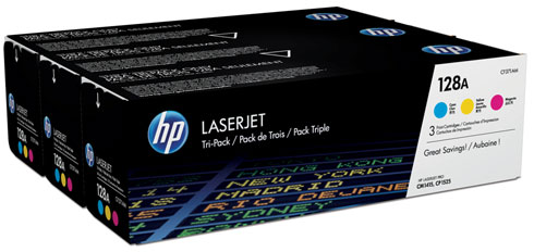 HP 128A 3-pakk Cyan/Magenta/Yellow originaal LaserJet CP1525, CM1415 printeritoonerid
