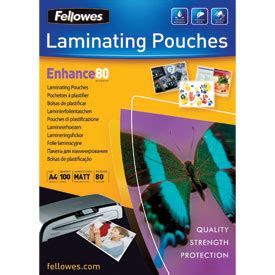 Fellowes laminator pouch matt/ A4 80 100 tk.