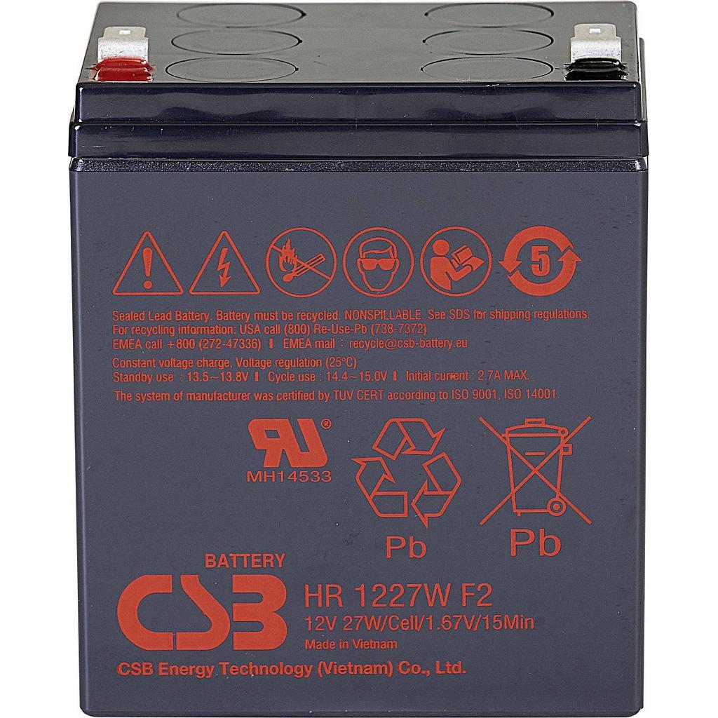 CSB HR1227WF2 battery - 12 Volt 27 Watts/cell 6.5Amp hour