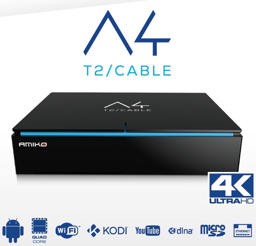 4K Digital T2 terrestial / cable receiver &amp; media player, powered by Android