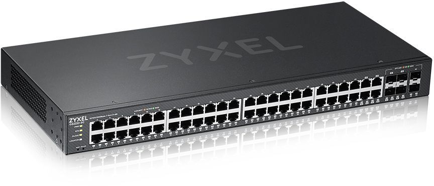 ZyXEL GS2220-50 series L2 managed switch, 48-port GbE with GbE uplink, 1 year NCC Pro pack license bundled